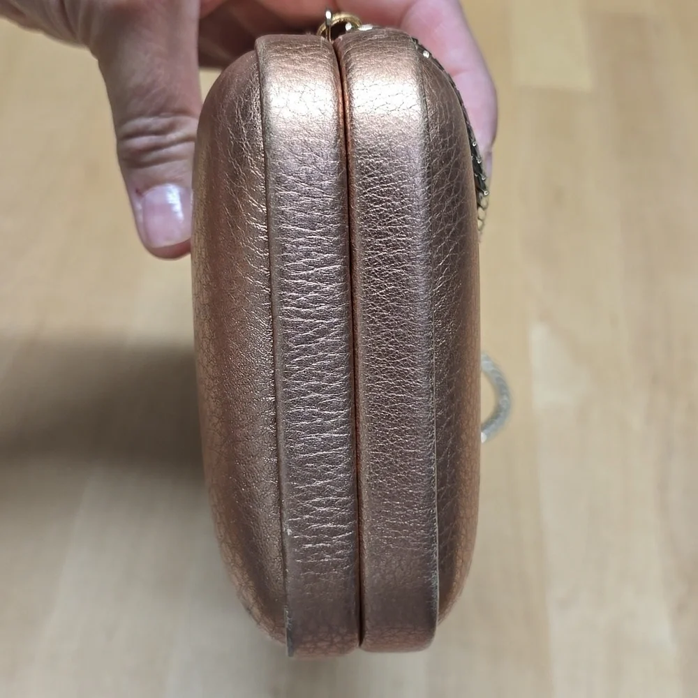 {Rebecca Minkoff} Rose Gold Clutch or Crossbody Bag - Picture 5 of 17